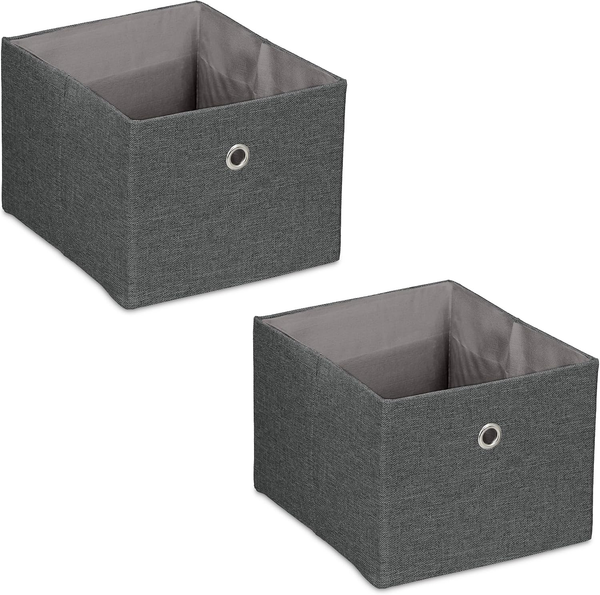 Aufbewahrungsbox, Kleine Ordnungsbox Aus Stoff, 2Er-Set, Hxbxt: 16X20,5X25 Cm, F-image
