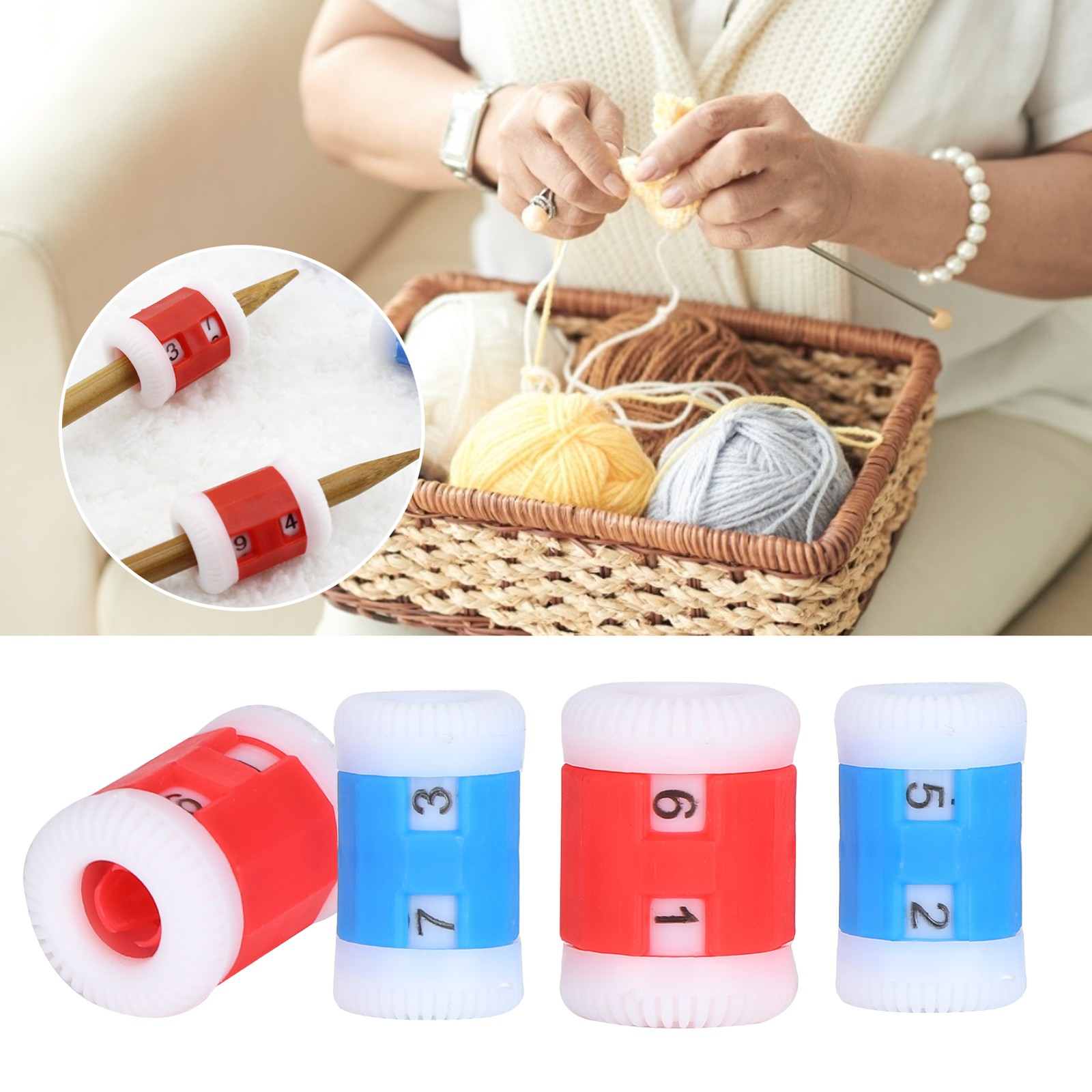 Plastic Knit Counter Knitting Crochet Stitch Marker Row Ring Sewing Tool