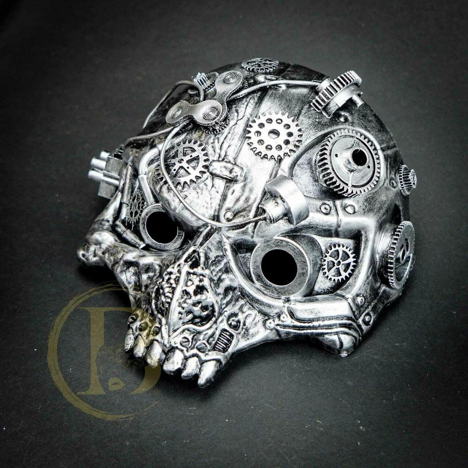Steampunk Mad Max Respirador Calavera Máscara Steampunk Juegos con disfraces Halloween Disfraz Máscara Foto 3 de 4
