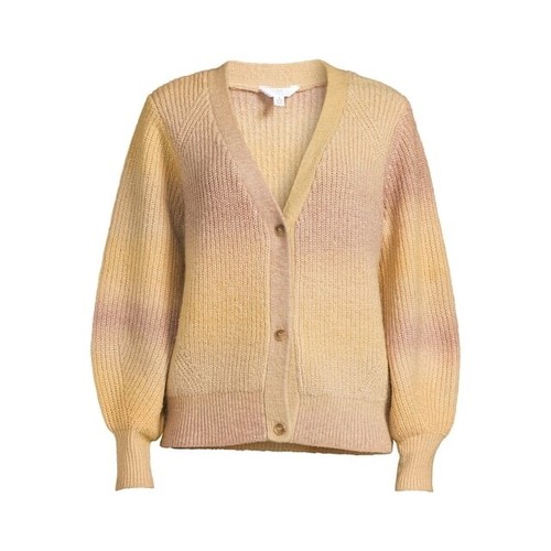 Women's Time and Tru Ombre Boyfriend Cardigan, Brown, Medium (8-10) - Picture 5 of 5
