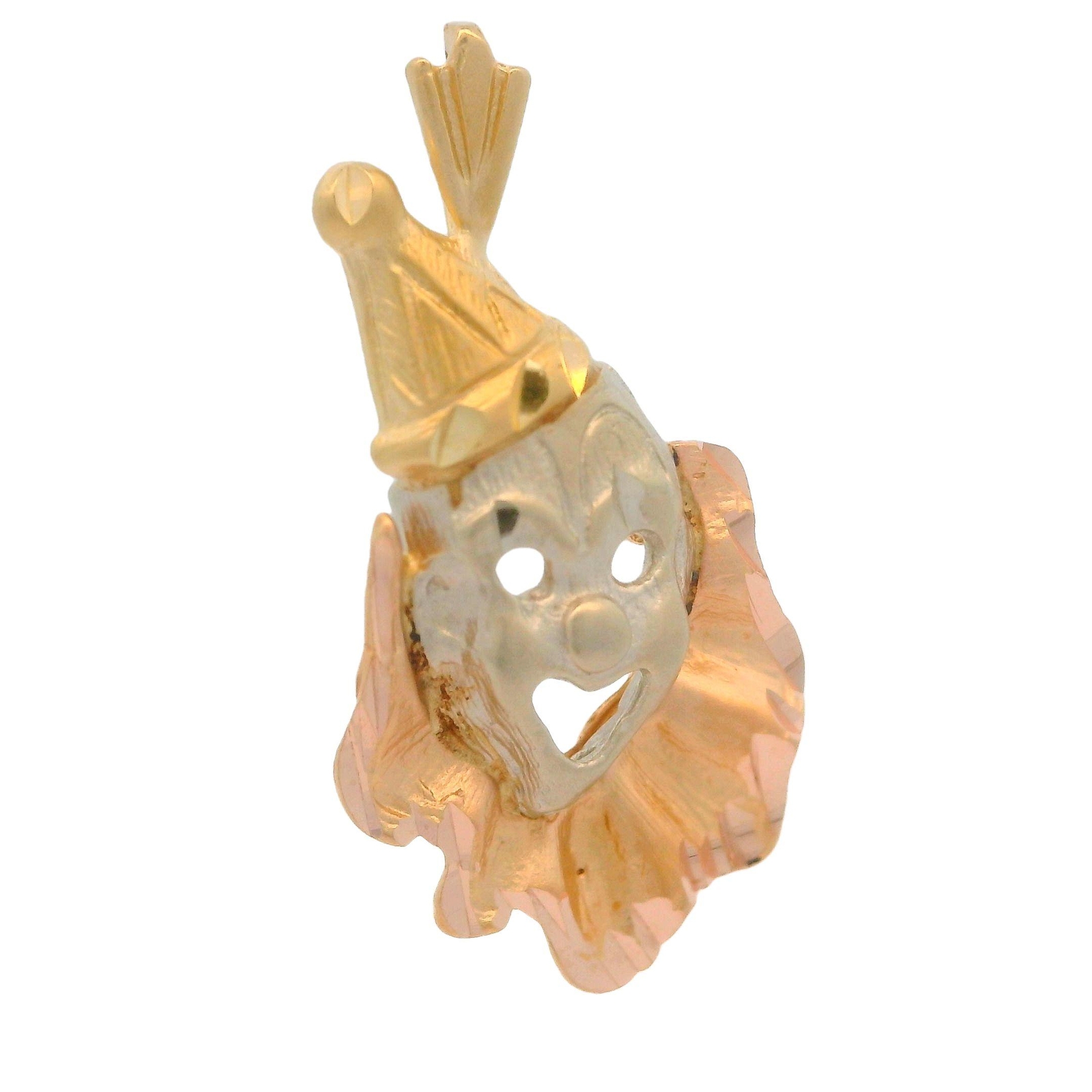 Solid 14k Multi Tone Gold Diamond Cut Textured Fi… - image 3