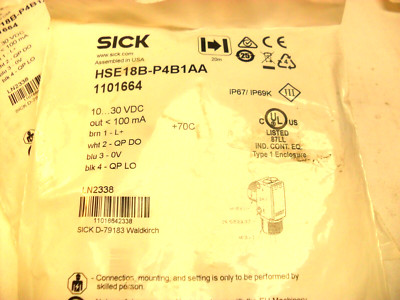 qty 2 - SICK HSE18B-P4B1AA - 1101664  New Factory Sealed
