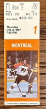 1987 Mathieu Schneider NHL Debut Ticket Stub Flyers Canadiens Season Opener 10/8
