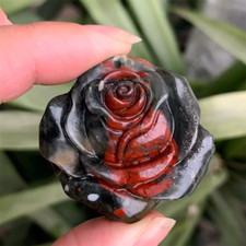 TOP Natural Blood stone Rose Skull Quartz Crystal Skull Pendant Healing Gem 1PC