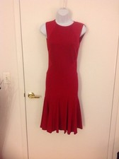 STELLA MCCARTNEY RED SLEEVELESS FLARED KNIT DRESS SIZE 38(4)