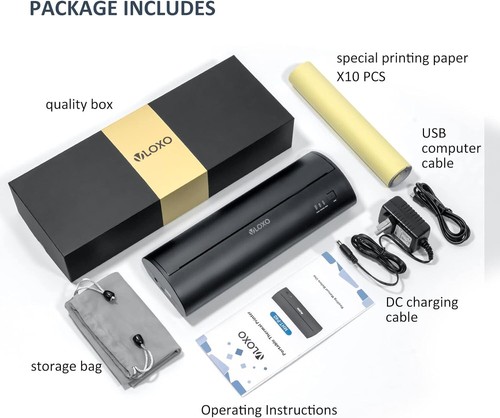 VLOXO Thermal Transfer Tattoo Printer Cordless + 10pcs Tattoo Transfer Paper - 第 3/4 張圖片
