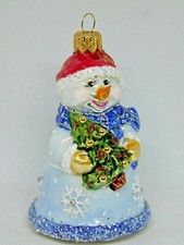 Hand-Blown Glass Ornament SNOWMAN 3.5" Ukraine 2020 Christmas Collectible
