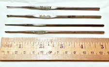 Lot 4 Vintage Crochet Hooks CZECHOSLOVAKIA ENGLAND Majesty Magnolia 1 6 8 10 LS