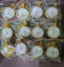 Handmade elgin vintage pocket Collectible Antique Brass Pocket Watch LOTS OF 12