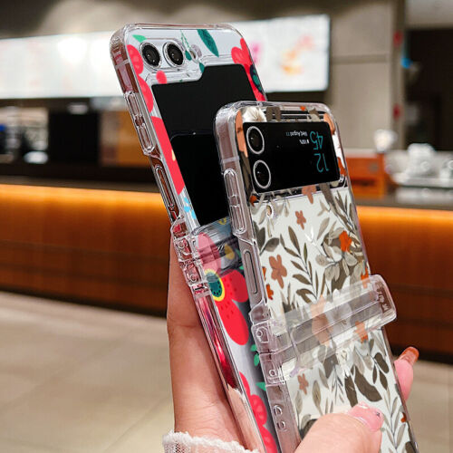 Pattern Case For Samsung Z Flip6 Flip5 Flip4 Flip3 Flower Shockproof Hinge Cover - Picture 3 of 19