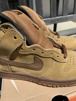 2002 NIKE Dunk HIgh Dunk SB Wheat Maple Brown Bison Mens Sz 4.5 | Womens Size 6 2002 NIKE Dunk HIgh Dunk SB Wheat HI Maple Brown Bison US Sz  main image 3