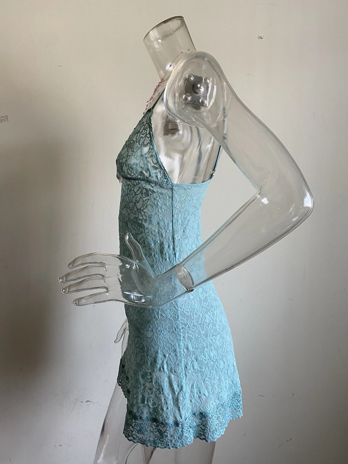 UNDERCOVER Victorias Secret Sea Foam abito verde pizzo babydoll fiocco slip 2009 vintage medio