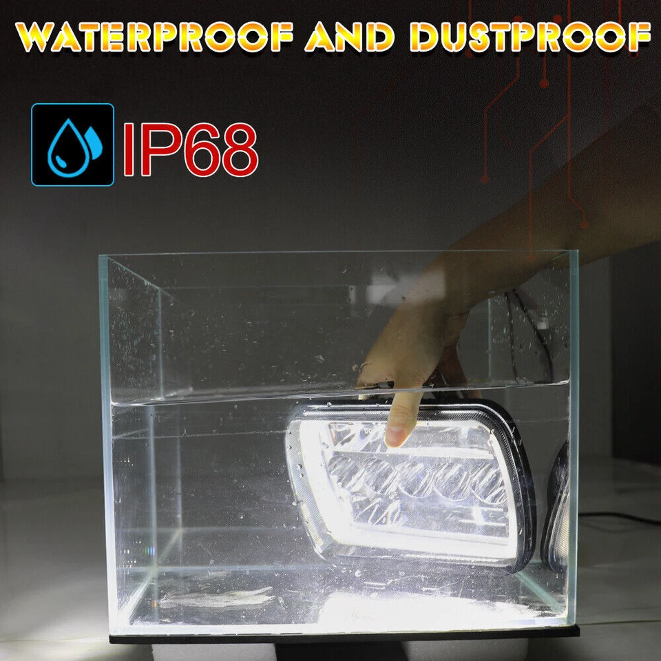 For GMC Savana 1500 2500 3500 Safari Van Pair 7x6" LED Headlights DRL Hi/Lo Beam Foto 4 de 4