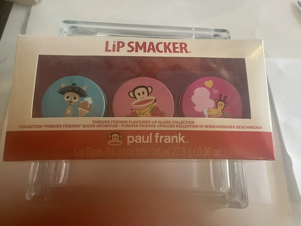 RARE HTF Bonne BELL Lip Smacker Paul Frank 3 Piece Lip Gloss Cotton Candy + 2 - Image 2 of 4