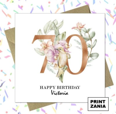 Personalised 70th Birthday Card Mum Nan Grandma Aunty Sister Friend AFD ...