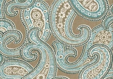 Robert Allen Fabric Iridium Patina Aqua Brown Cotton Drapery Upholstery 