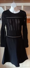 Zara Black Long Sleeve Knit Dress, Medium