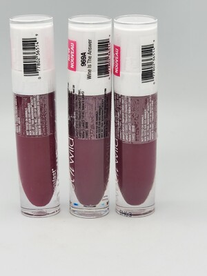 Wet n Wild Liquid Catsuit High Shine Lipstick #969A Wine is the Answer . (QTY:3)