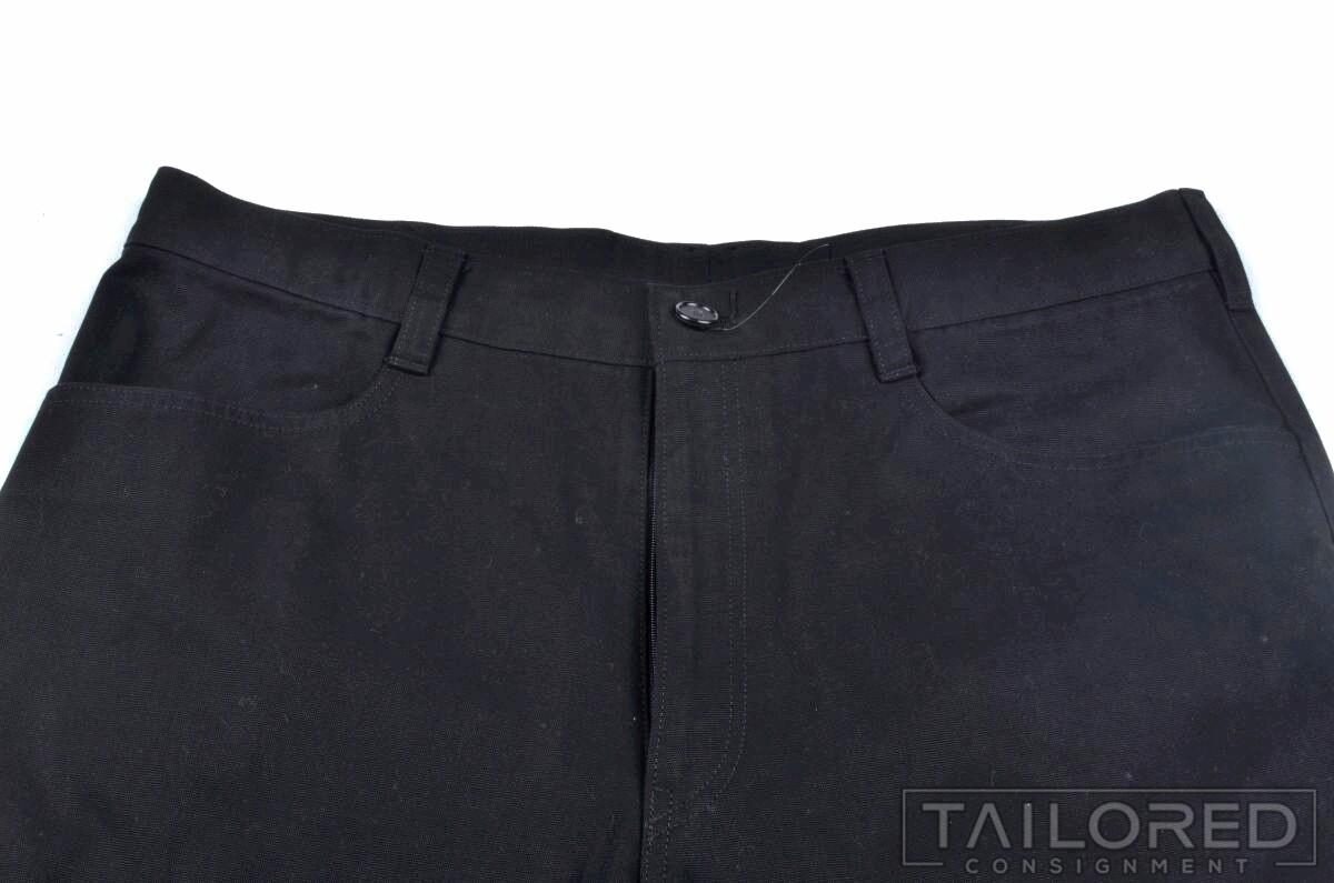 ALBA Solid Black Cotton Blend Flat Front Luxury C… - image 2