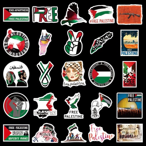50Pcs Free Palestine Sticker PVC Vinyl Decal Sticker Waterproof Skateboard Decor - Picture 3 of 9