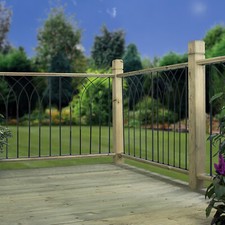 560x770MM Outdoor Deck Railings Iron Balustrade Guardrail Garden Fencing Panel