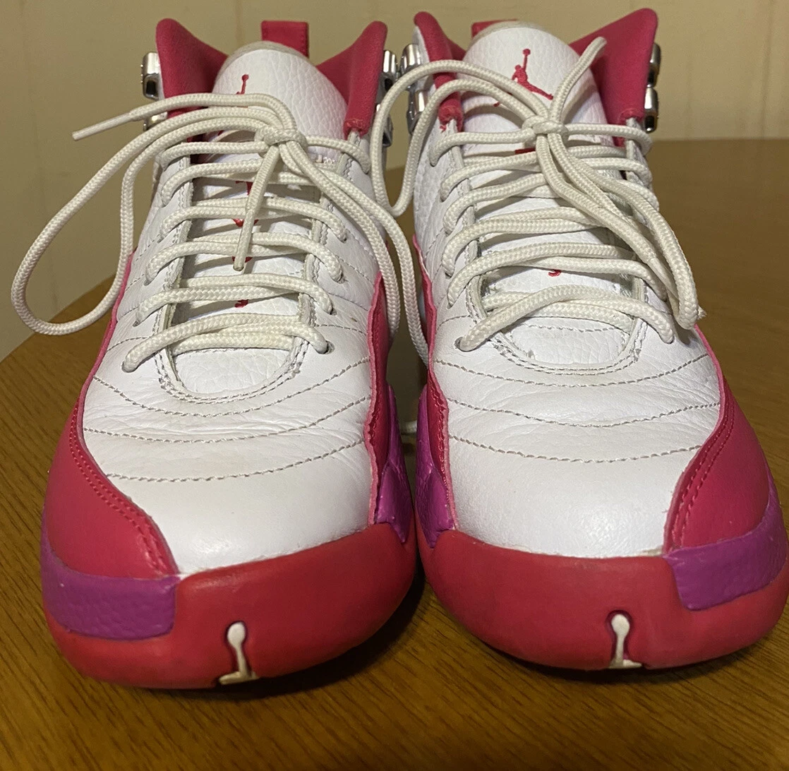 Nike Air Jordan 12 Retro GG Dynamic Pink-White Silver 510815 109 5.5Y US Women