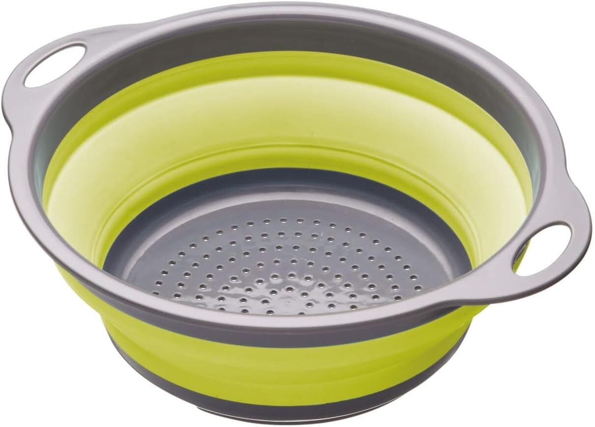 KitchenCraft Colourworks Colino, Scolapasta Pieghevole 2,8 L, 24 cm - Verde