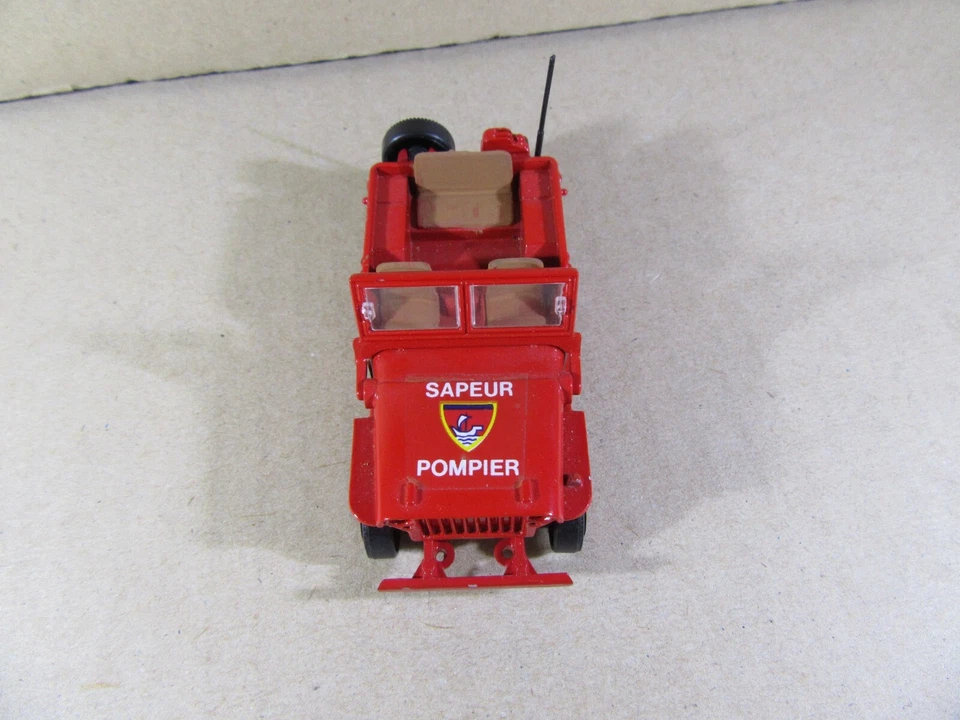 867W Solido Trasformato 1322 Francia Jeep Willys Vigili Del Fuoco 1:43 Ridipinto - Immagine 4 di 4