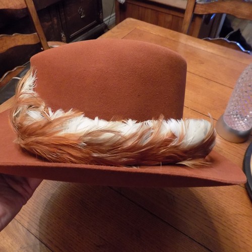 VTG Resistol Felt Self Conforming 7 1/4 RUST Color Western Hat Stagecoach - Picture 18 of 22