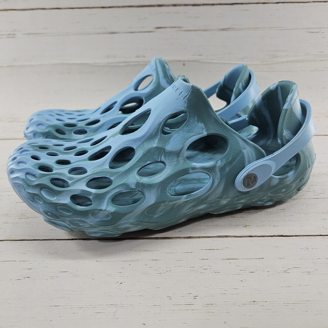 Merrell Hydro Moc scarpe slip on zoccoli sandali donna 10 uomo 8 5 blu verde