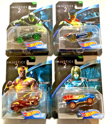 Hot Wheels ~2018~ INJUSTICE 2 ~DC Character Cars~ Lot Of 4 ~1:64~ New ~HTF~ VG+