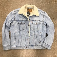 Levis Womens Ex Boyfriend Sherpa Trucker Denim Jacket Size S New