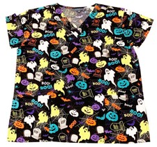 Womens Fashion Medical Nursing Scrub Tops RIP Boo Boo M