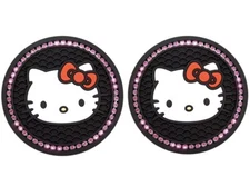 2PC Hello Kitty Universal Car Coasters Auto Cup Holder Coasters Non-Slip