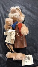 STEIFF "GEPPETTO BEAR AND PINOCCHIO" MOHAIR BEAR WITH WOODEN PUPPET/DISNEY 1996