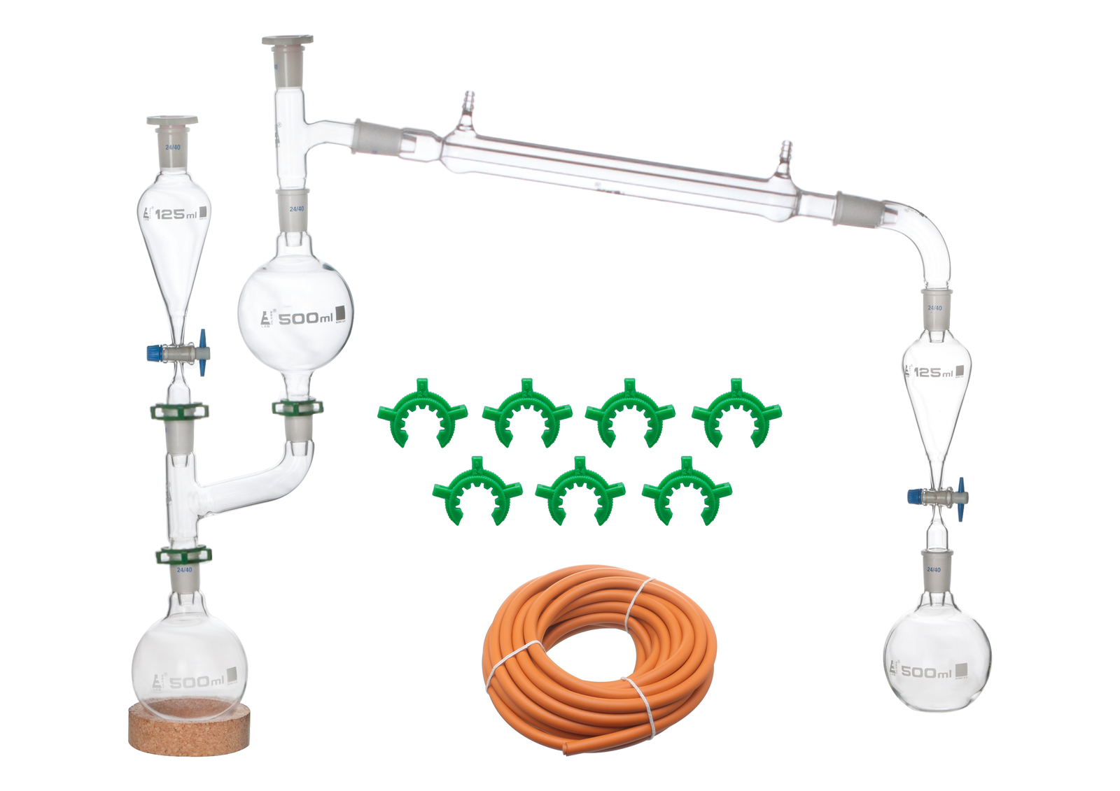 Essential Oils Extraction Apparatus, 23 Piece Set - Glass Steam Distillation --image