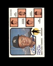 Ralph Houk Signed Original 1973 Topps New York Yankees Autographed