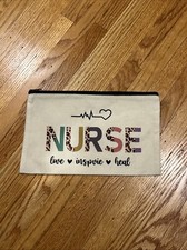 Nurse Pouch Make Up Bag Love Inspire Heal Pouch Double Sided