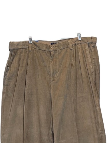 Nuevos pantalones Croft & Barrow grandes y altos cómodos de pana plisados tostados 46 x 29 - Imagen 5 de 9