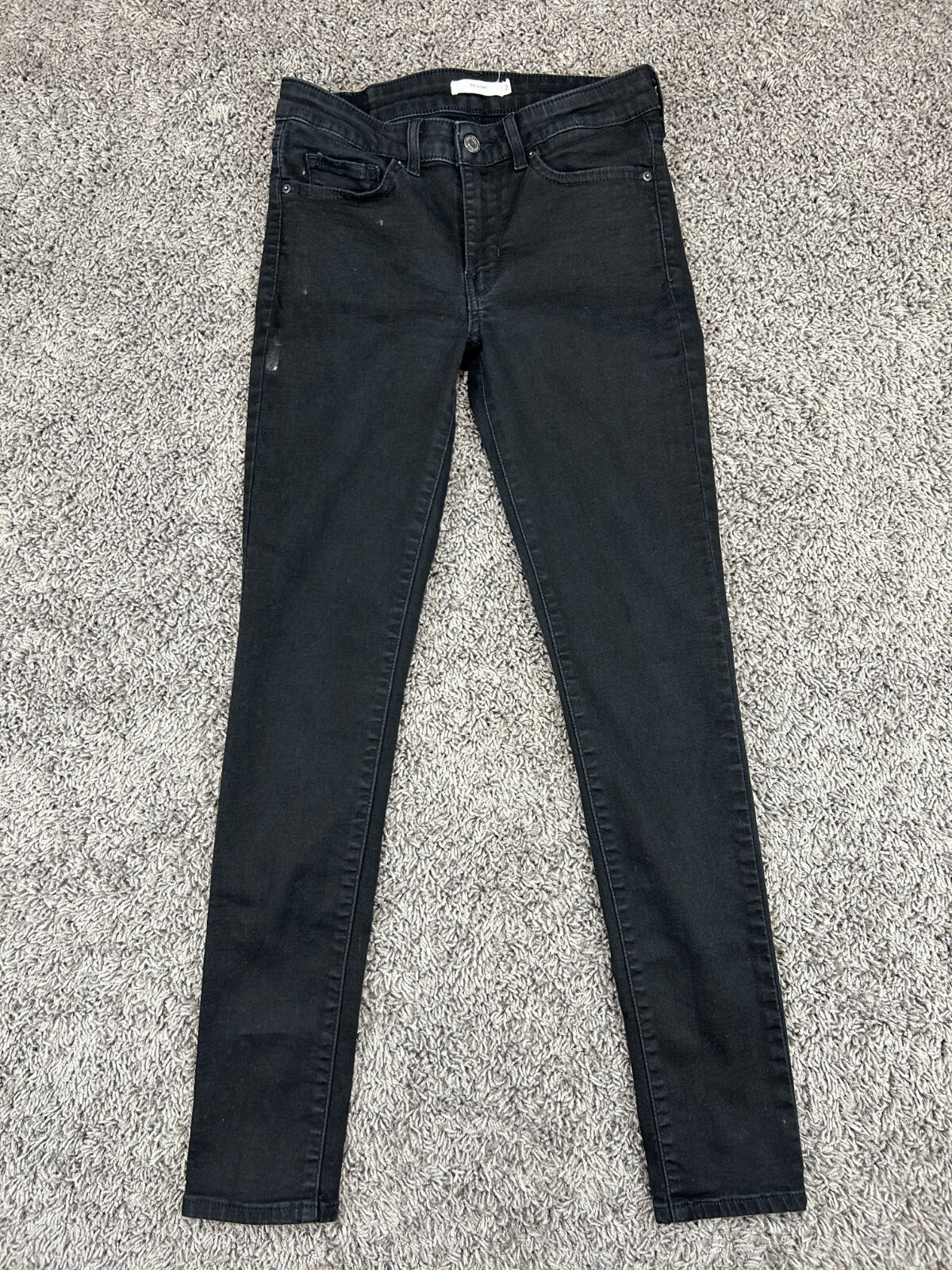 Levis 711 Jeans Women's Size 27 Black Denim Skinny Stretch (Act 27 X28.5") thumbnail 2