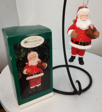Keepsake Collection Club 1996 VTG 5"T Christmas "Santa Hanging Ornament/ Boxed