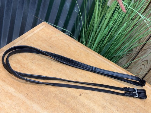 Red Barn Calf Lined English Reins 5/8"  Black ~ Full Size~ Excellent Condition!