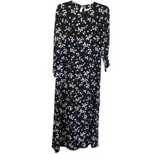Zara Black Multicolor Confetti Dot Print Long Sleeve Maxi Dress Size Medium