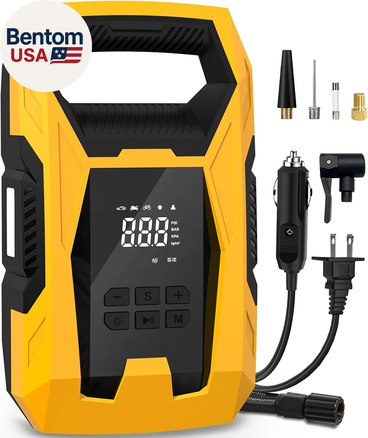 AC/DC Tire Inflator Portable Air Compressor, Dual Power for 