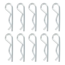 10 Pcs Hitch Pin Clip, 1.8mm x 32mm Carbon Steel Retaining R Clip Pin, Silver