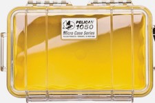2 Cases Pelican 1050 and Pelican 1010 Micro Cases Clear Yellow 