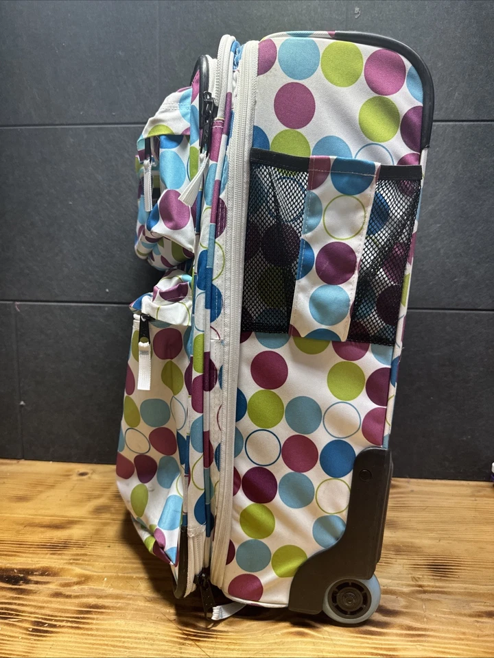 Maleta de transporte con ruedas JanSport rosa con flores de colores mango ajustable 22" Foto 2 de 4