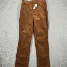 NEW Talbots Women 8 Curvy Fit Pants Corduroy Brown Straight Leg 5 Pocket Stretch