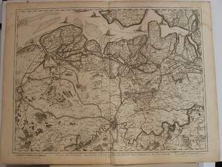 GHENT FLANDERS BELGIUM & NETHERLANDS 1744 FRICX & CREPY UNUSUAL ANTIQUE MAP