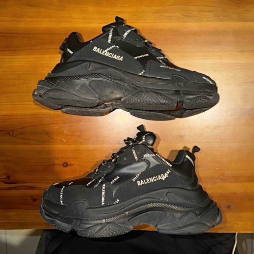 Balenciaga Triple S Sneaker All Over Logo Size 5 No Box
